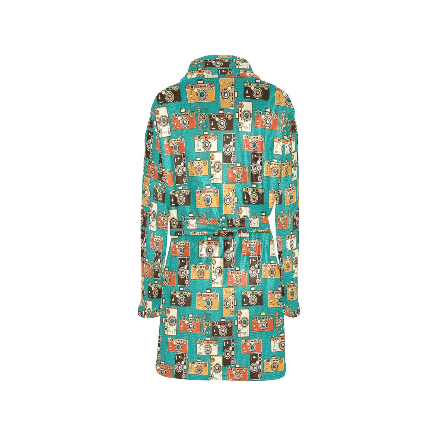 Camera Pattern Print Design 02 Women's Fleece Robe