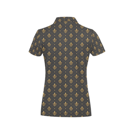 Fleur De Lis Print Design LKS402 Women's Polo Shirt