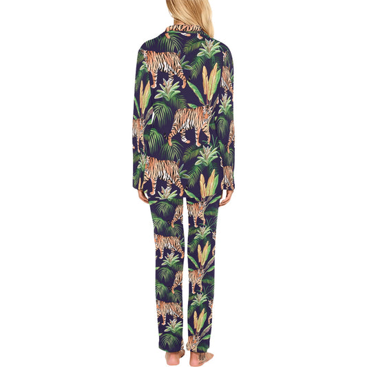 Tiger Jungle Women's Long Pajama Set
