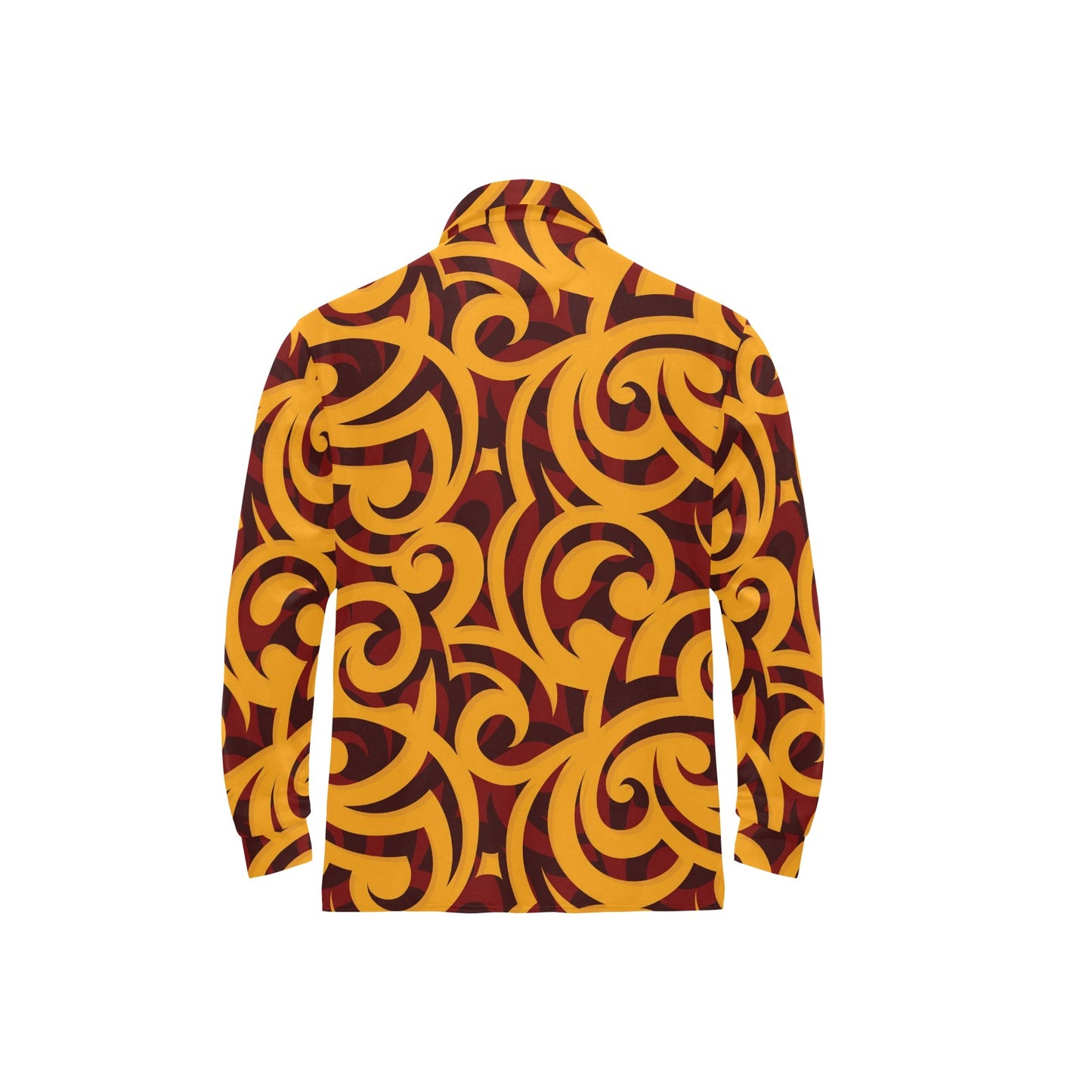 Maori Pattern Print Design 02 Long Sleeve Polo Shirt For Men's