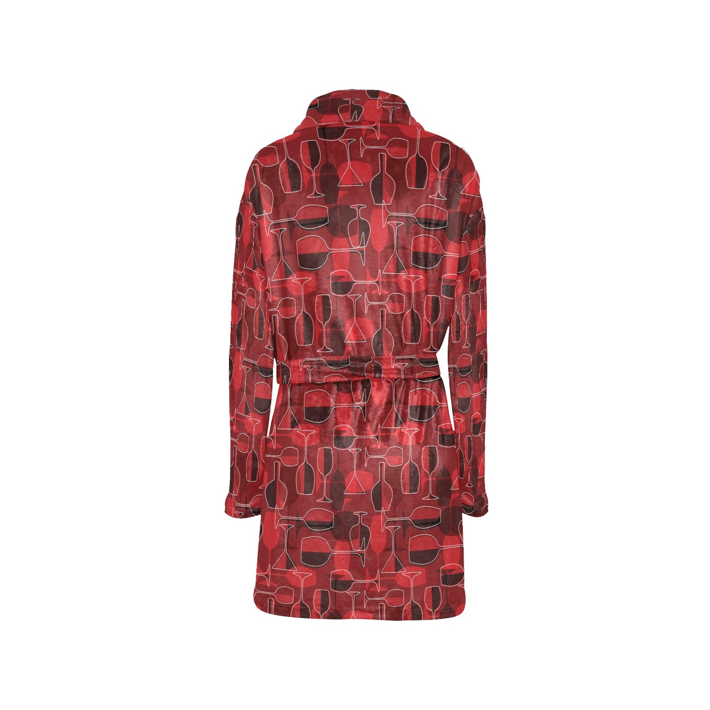 Wine Glass Print Design LKS301 Women's Fleece Robe