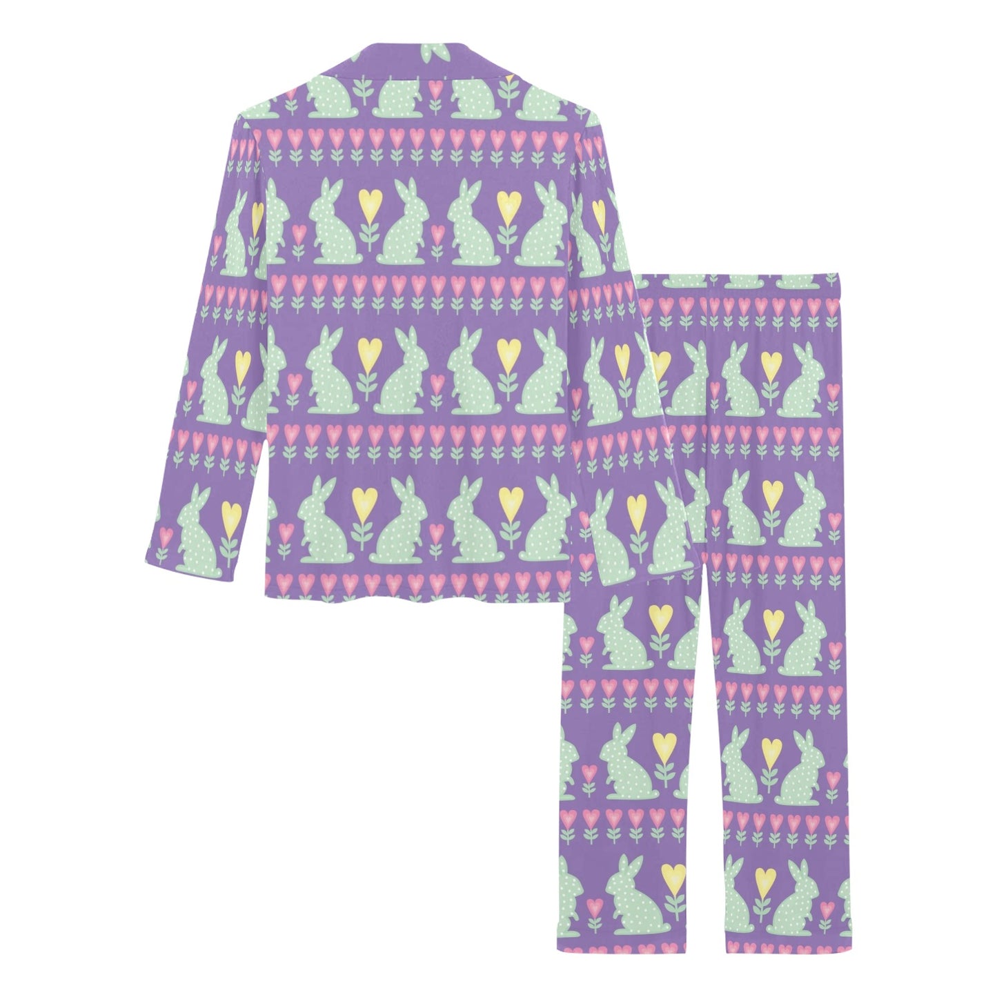 Rabbit Pattern Print Design RB01 Women's Long Pajama Set