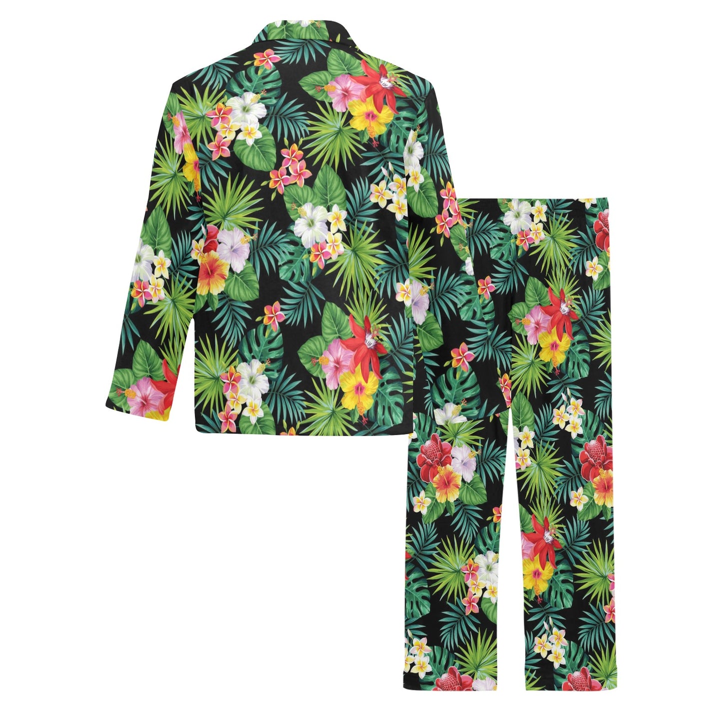 Hibiscus Hawaiian flower tropical Men's Long Pajama Set