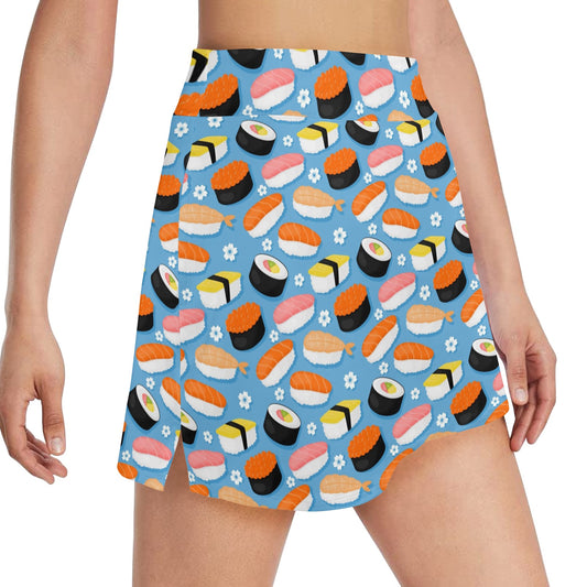 Sushi Print Design LKS304 17" Golf & Pickleball Skort with Pockets