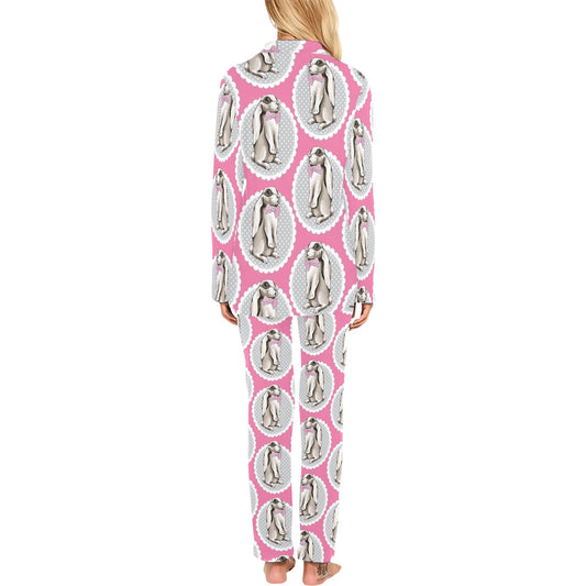 Rabbit Pattern Print Design RB019 Women's Long Pajama Set