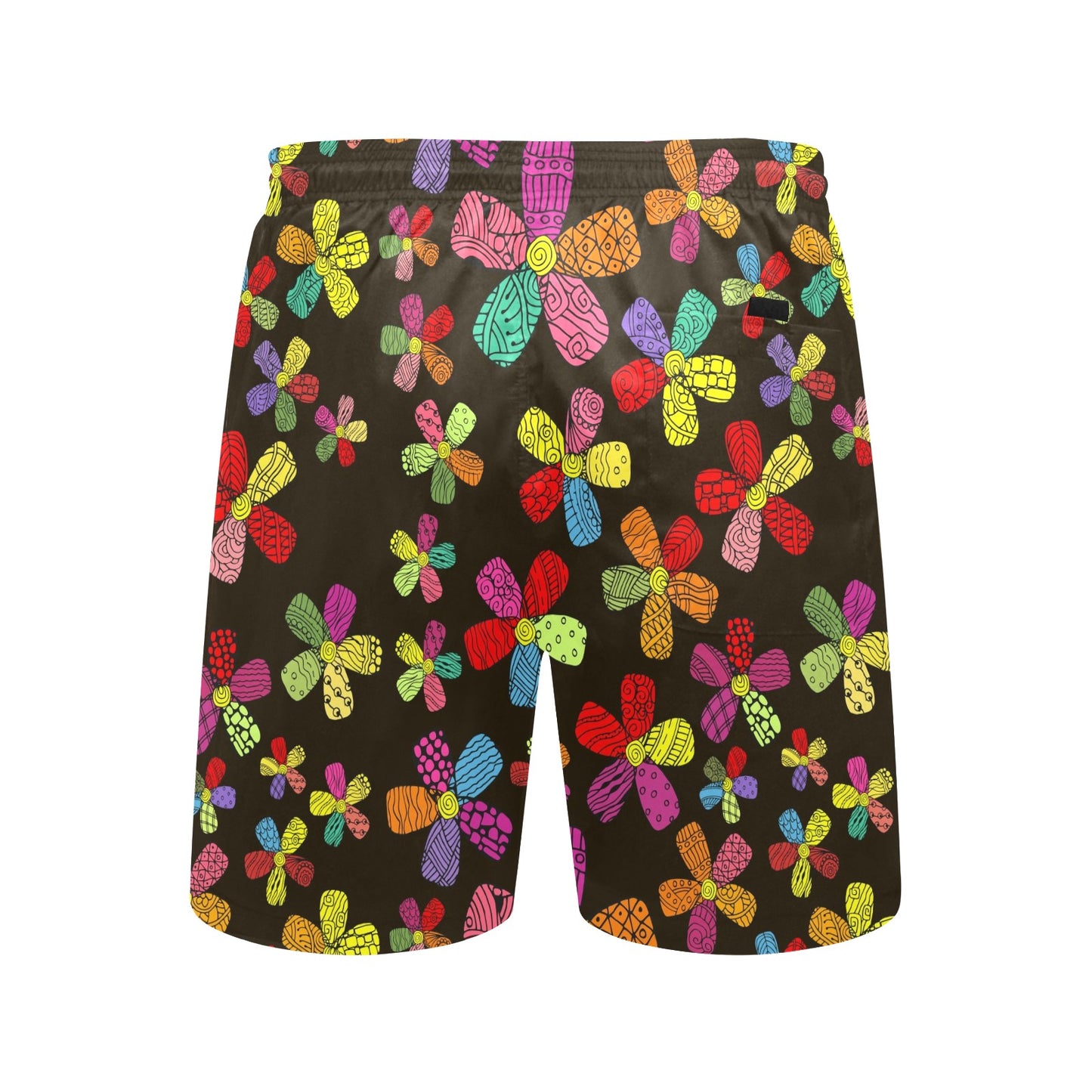 Flower Power Colorful Print Pattern Men's Swim Trunks Beach Shorts