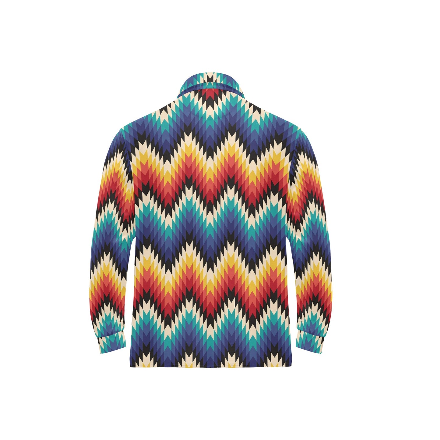Tribal Aztec Long Sleeve Polo Shirt For Men's