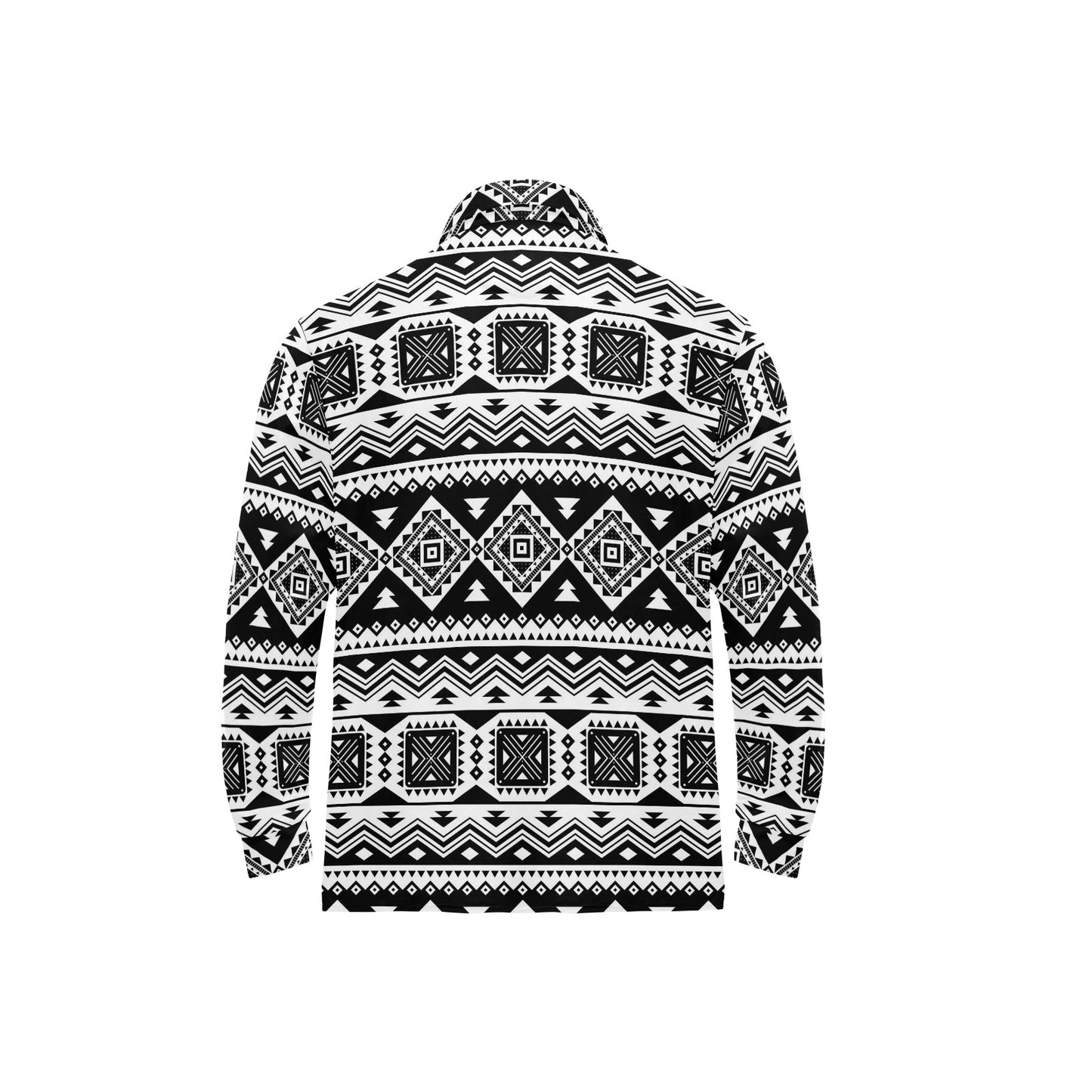 Aztec Pattern Print Design 08 Long Sleeve Polo Shirt For Men's