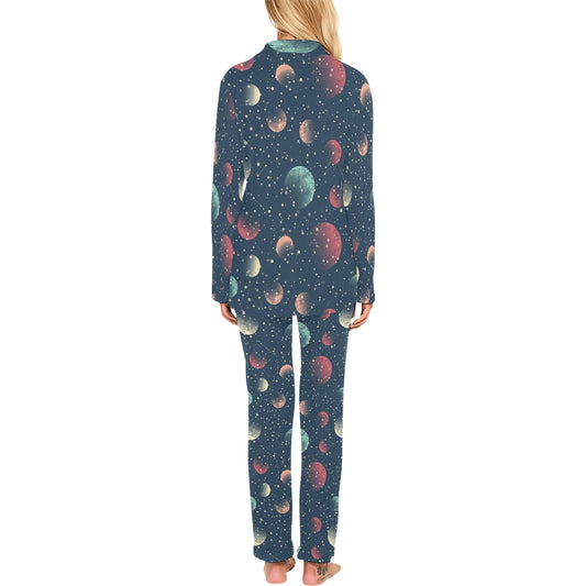 Cosmic Pattern Print Design 04 Women's Long Pajama Set