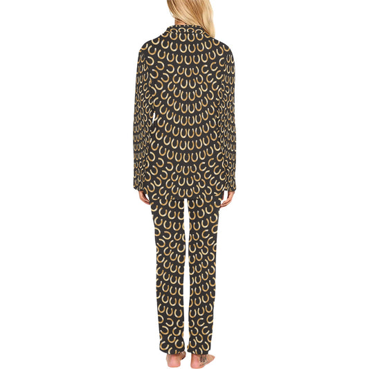 Horseshoe Print Design LKS304 Women's Long Pajama Set