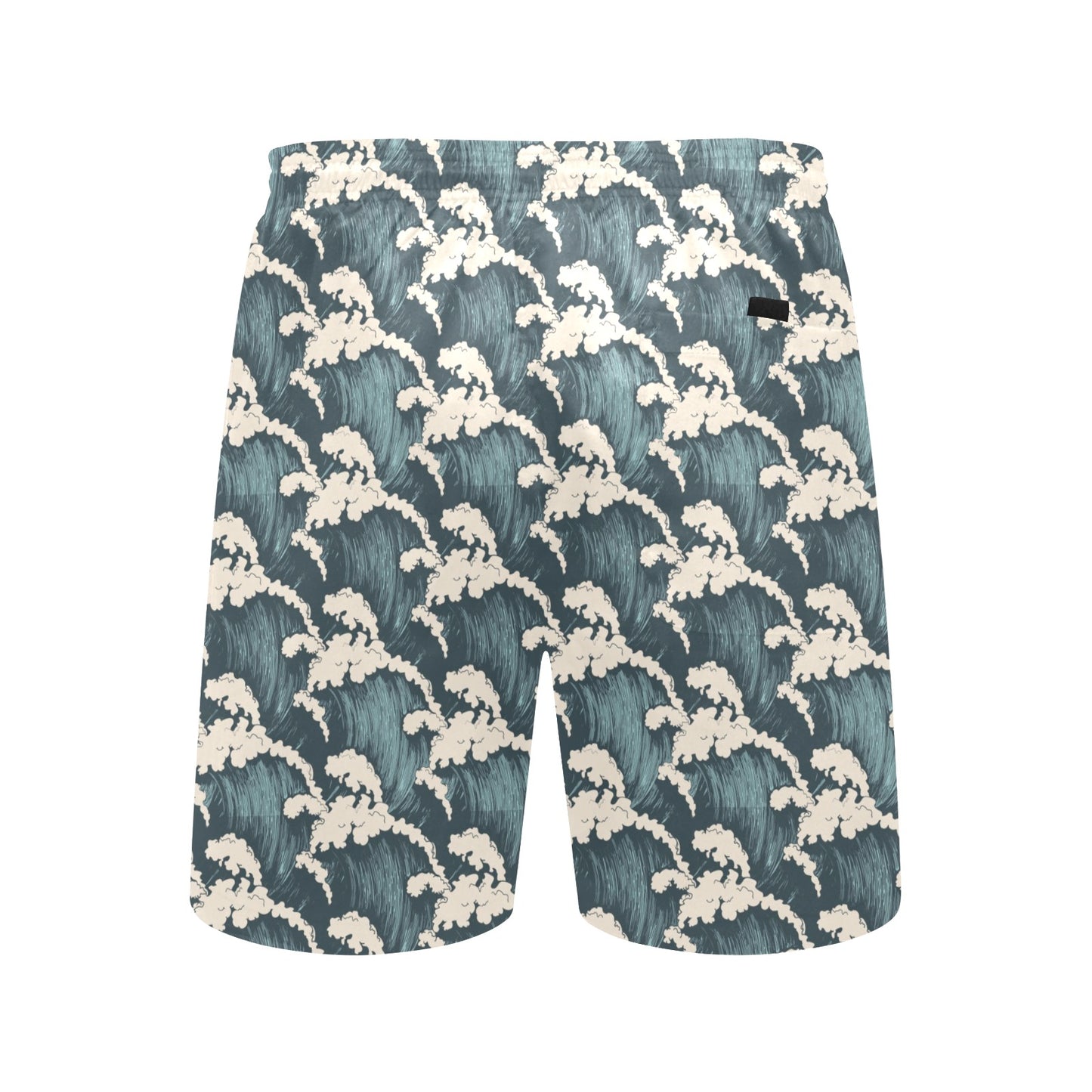 Wave Art Print Men's Swim Trunks Beach Shorts