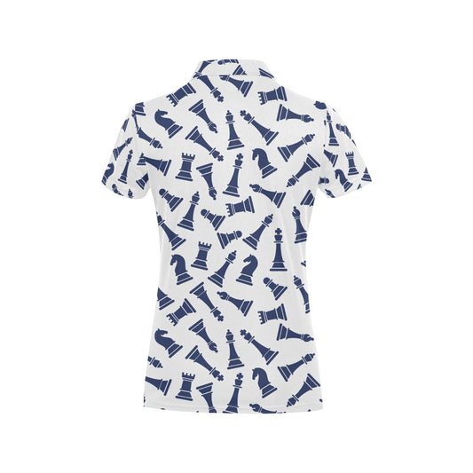 Chess Pattern Print Design 03 Women's Polo Shirt