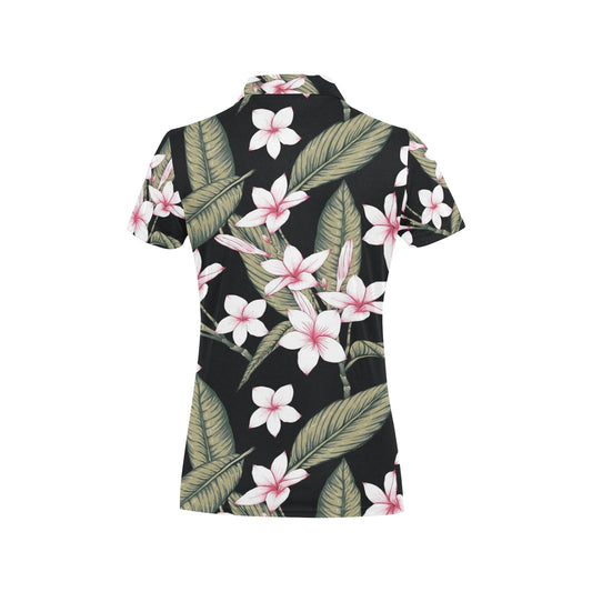 Plumeria Pattern Print Design PM021 Women's Polo Shirt