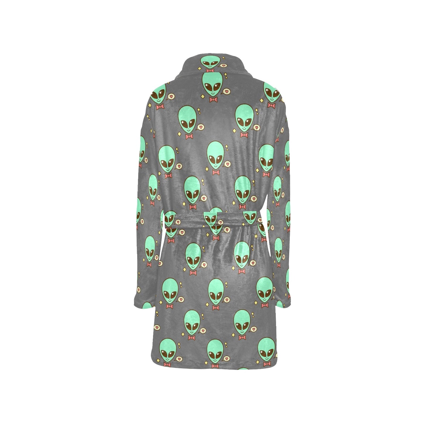 Alien Pattern Print Design 02 Women's Fleece Robe