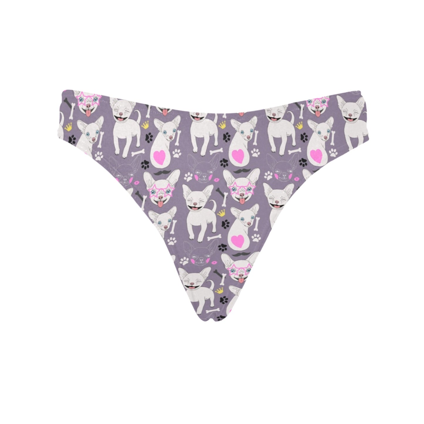 Chihuahua Happy Pattern Women's Thongs