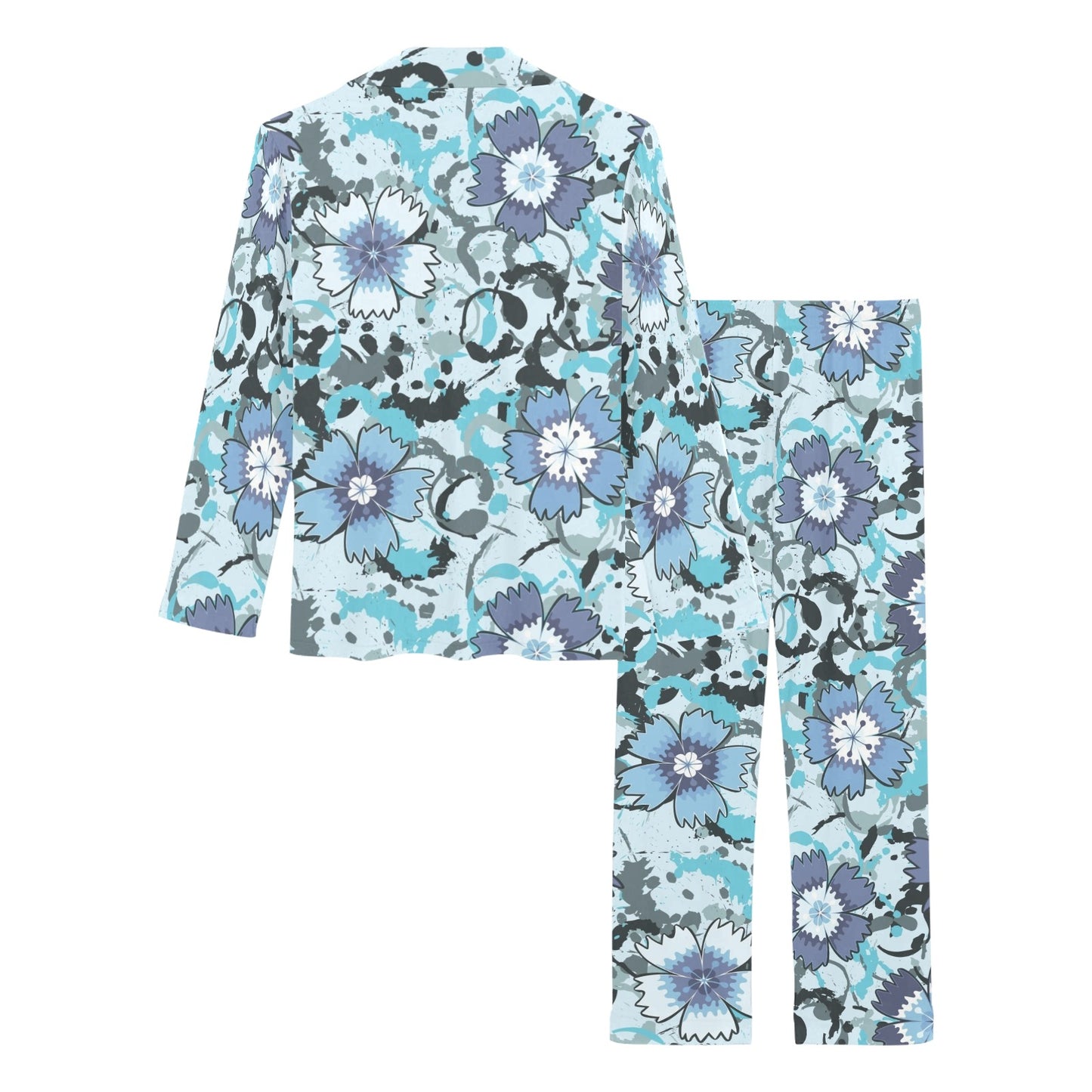 Carnations Pattern Print Design CN04 Women's Long Pajama Set