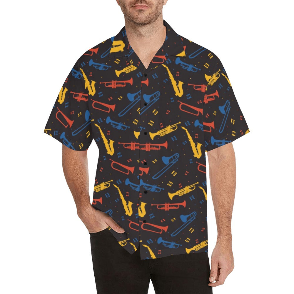 Saxophone Print Design LKS407 Men's Men's Hawaiian Shirt