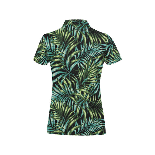 Tropical Flower Pattern Print Design TF08 Women's Polo Shirt