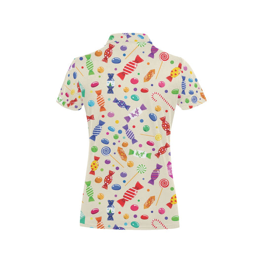 Candy Pattern Print Design 04 Women's Polo Shirt