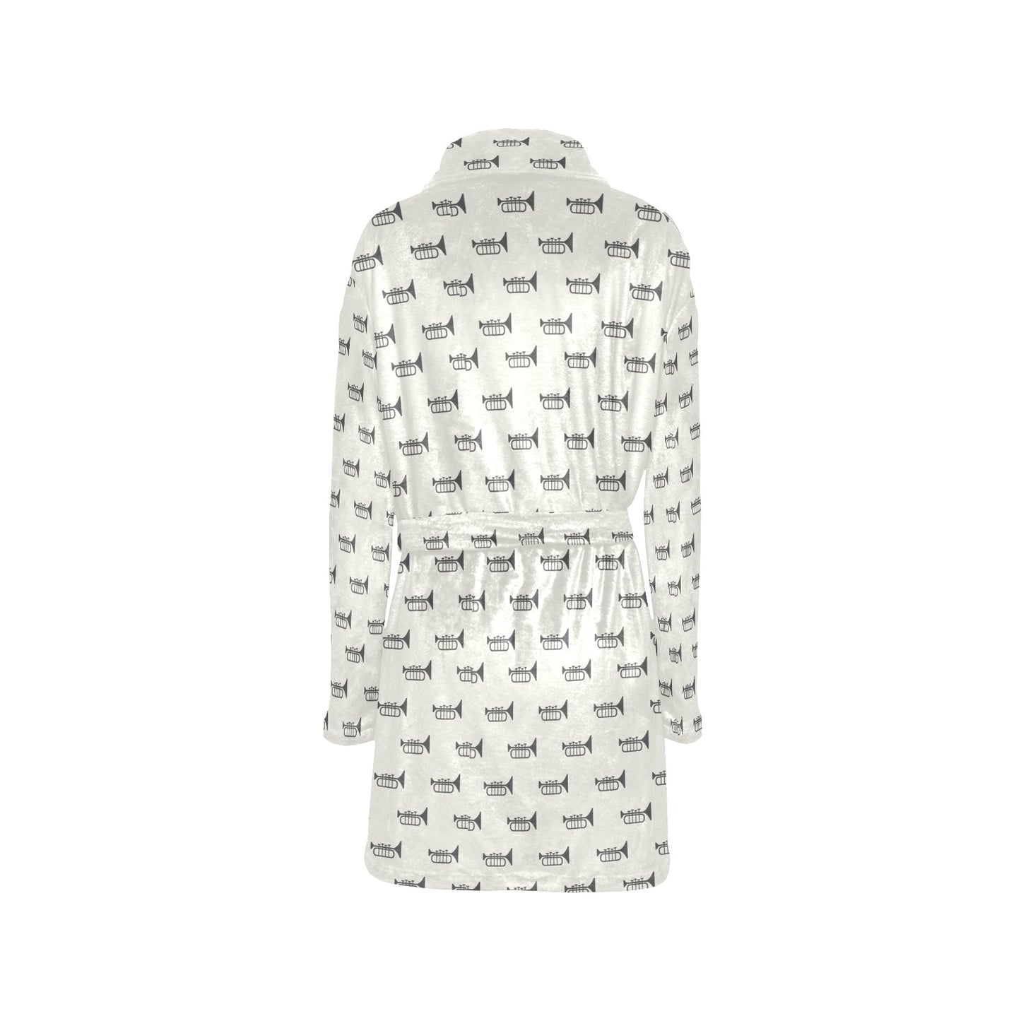 Trumpet Pattern Themed Print Women's Fleece Robe