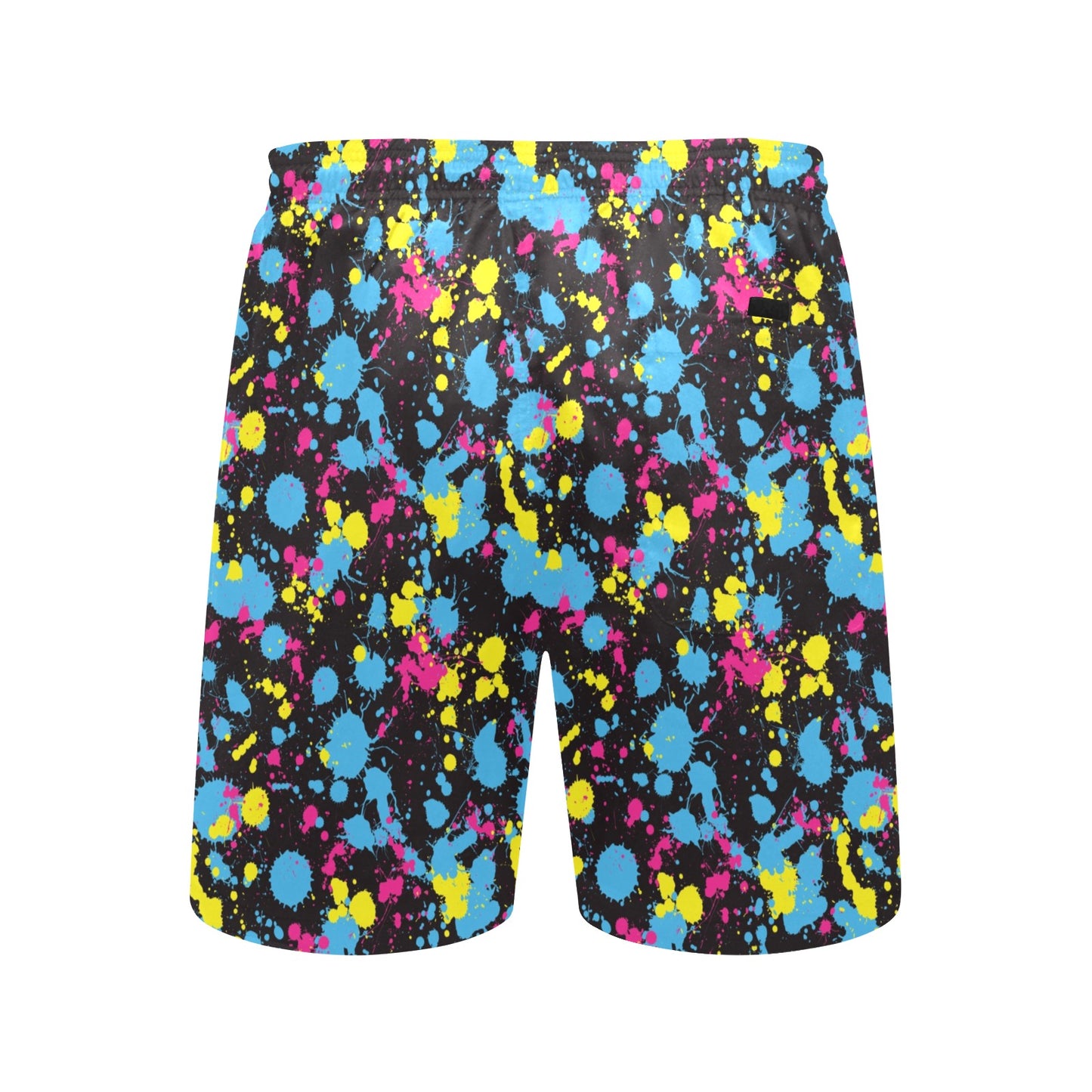 Splatter Colorful Print Design LKS301 Men's Swim Trunks Beach Shorts