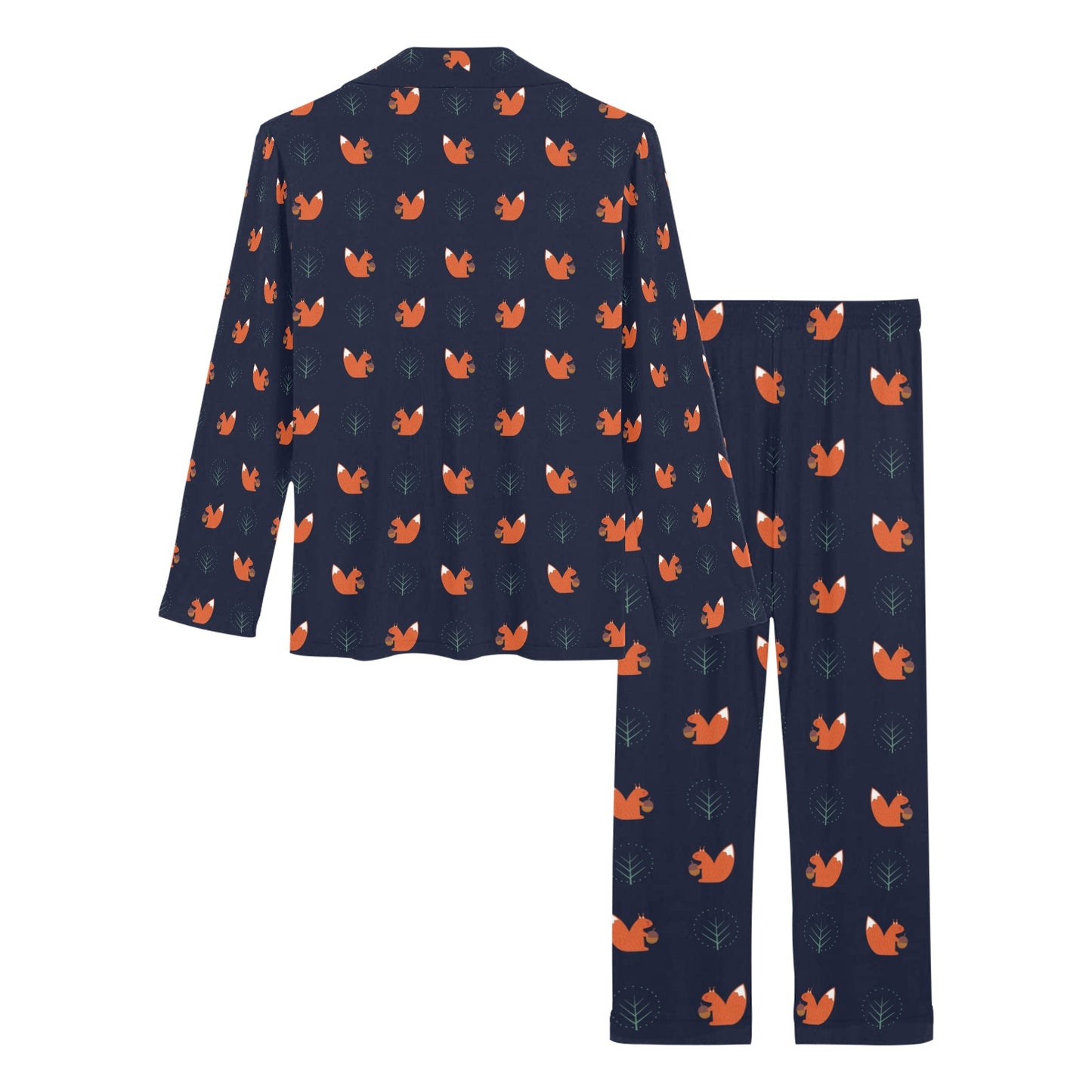 Squirrel Print Design LKS303 Women's Long Pajama Set