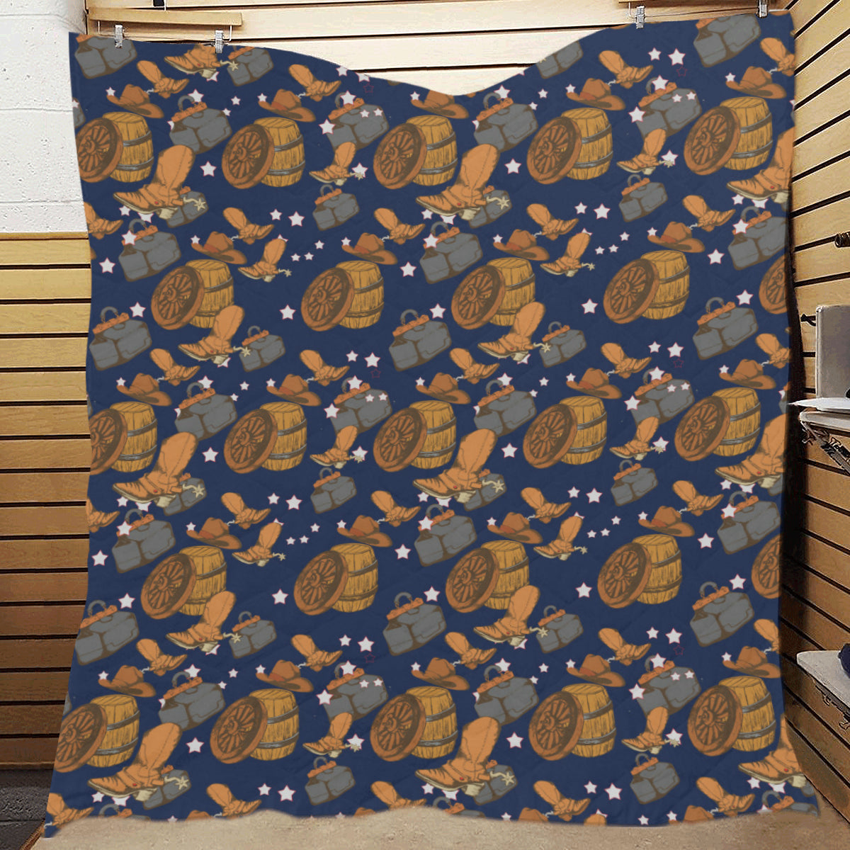 Cowboy Pattern Print Design 03 Premium Quilt