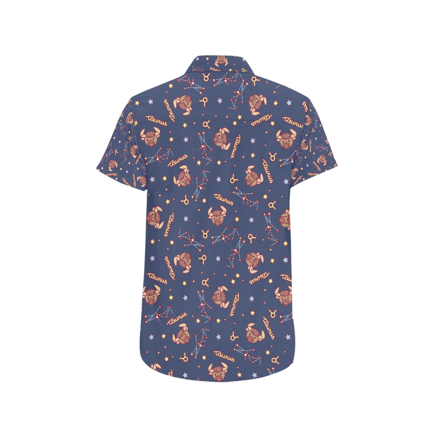 Taurus Print Design LKS304 Men Short Sleeve Button Up Shirt