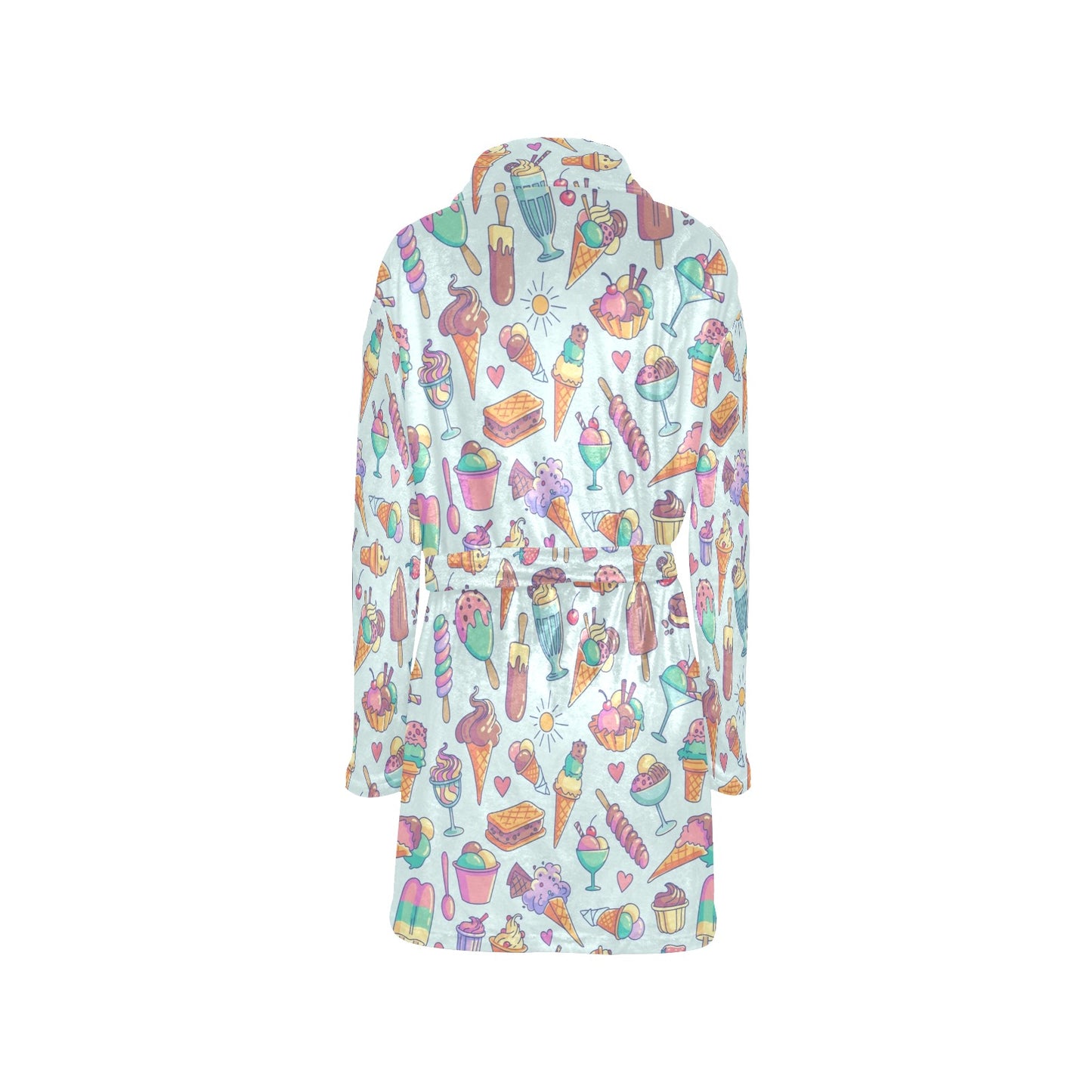 Ice Cream Pattern Print Design IC02 Women's Fleece Robe