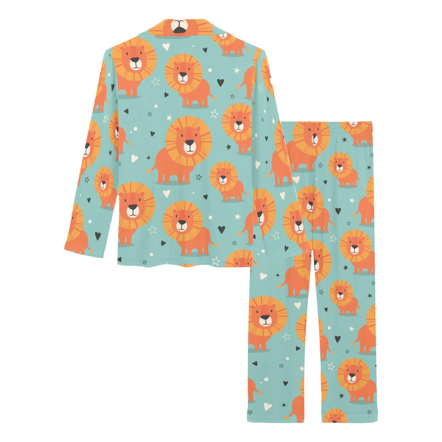 Lion Baby Pattern Print Design 03 Women's Long Pajama Set