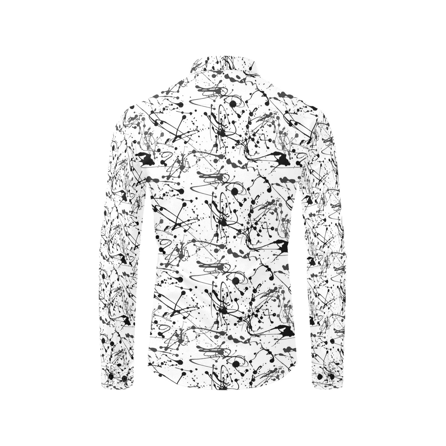Splatter Print Design LKS305 Men's Long Sleeve Dress Shirt
