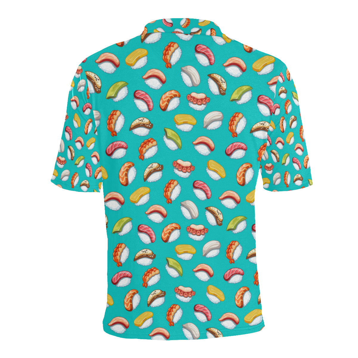 Sushi Themed Print Men Polo Shirt