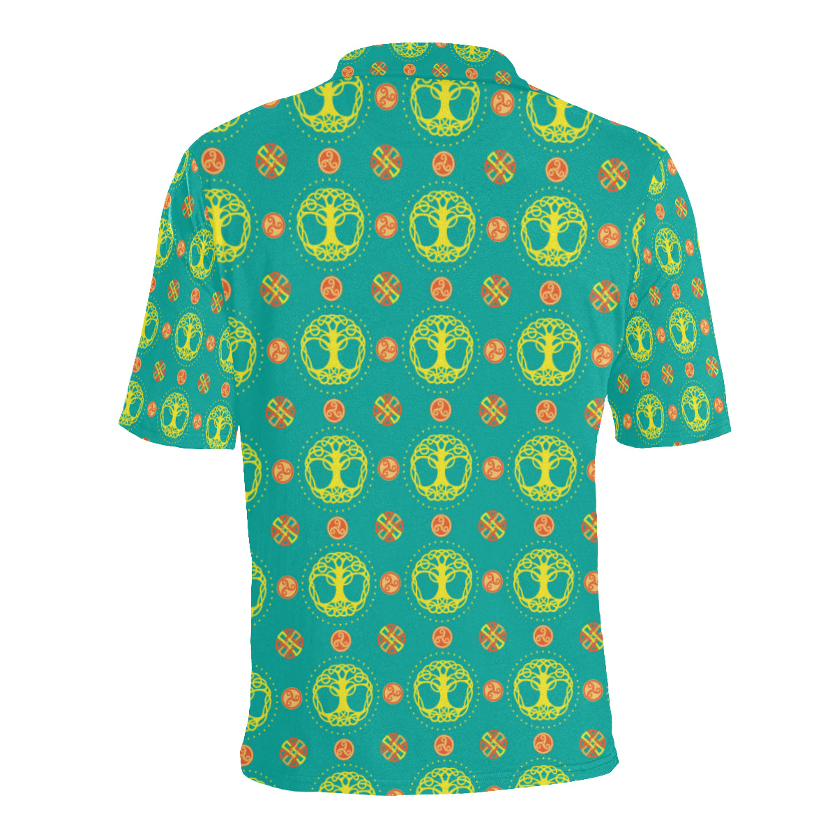 Celtic Tree of Life Print Pattern Men Polo Shirt