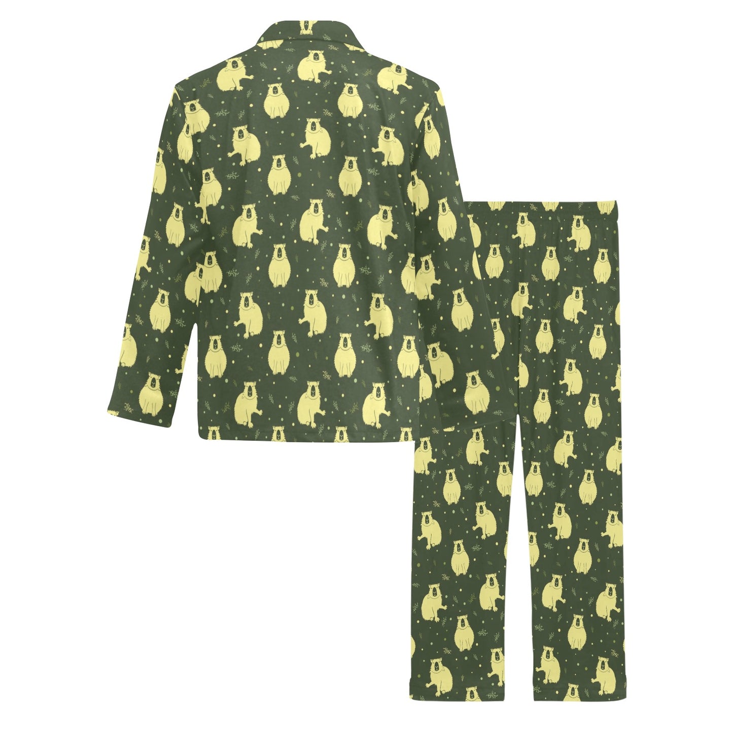Capybara Pattern Print Design 03 Men's Long Pajama Set