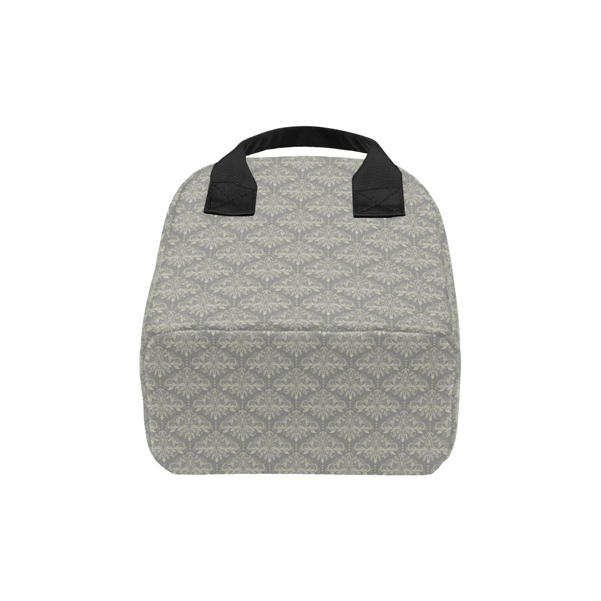 Damask Grey Elegant Print Pattern Insulated Lunch Bag