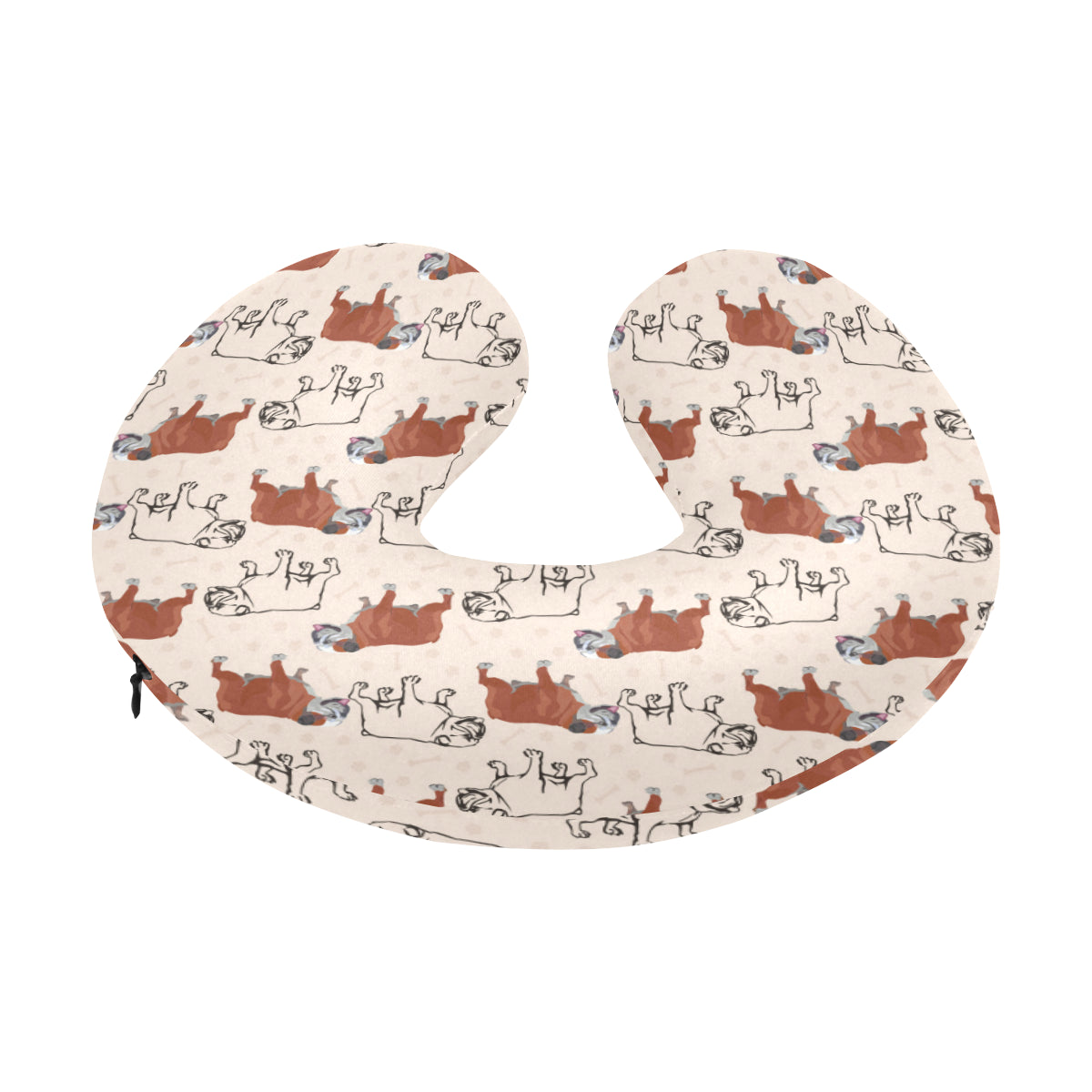 Bulldogs Pattern Print Design 04 U-Shaped Travel Neck Pillow