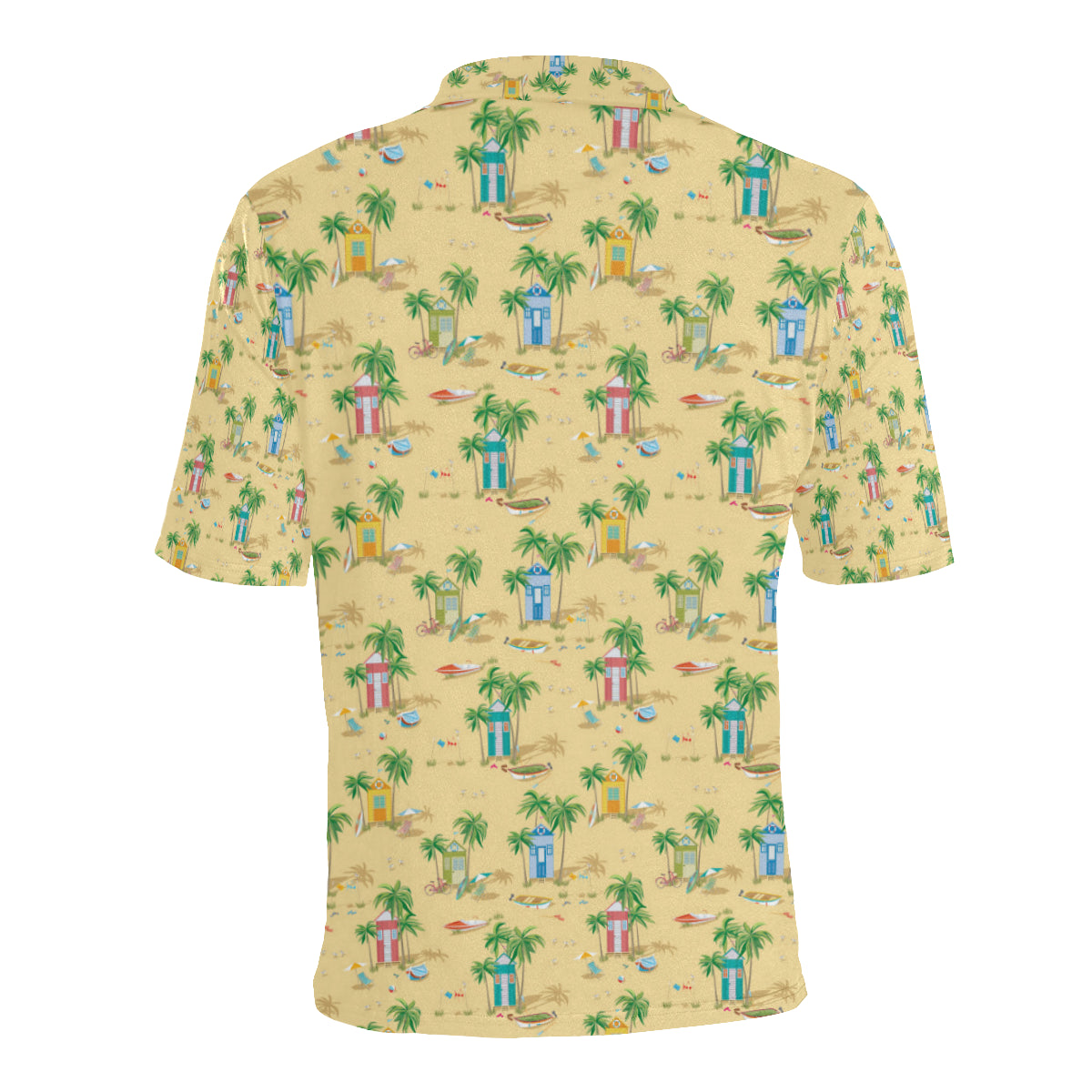 Beach Themed Pattern Print Design 01 Men Polo Shirt