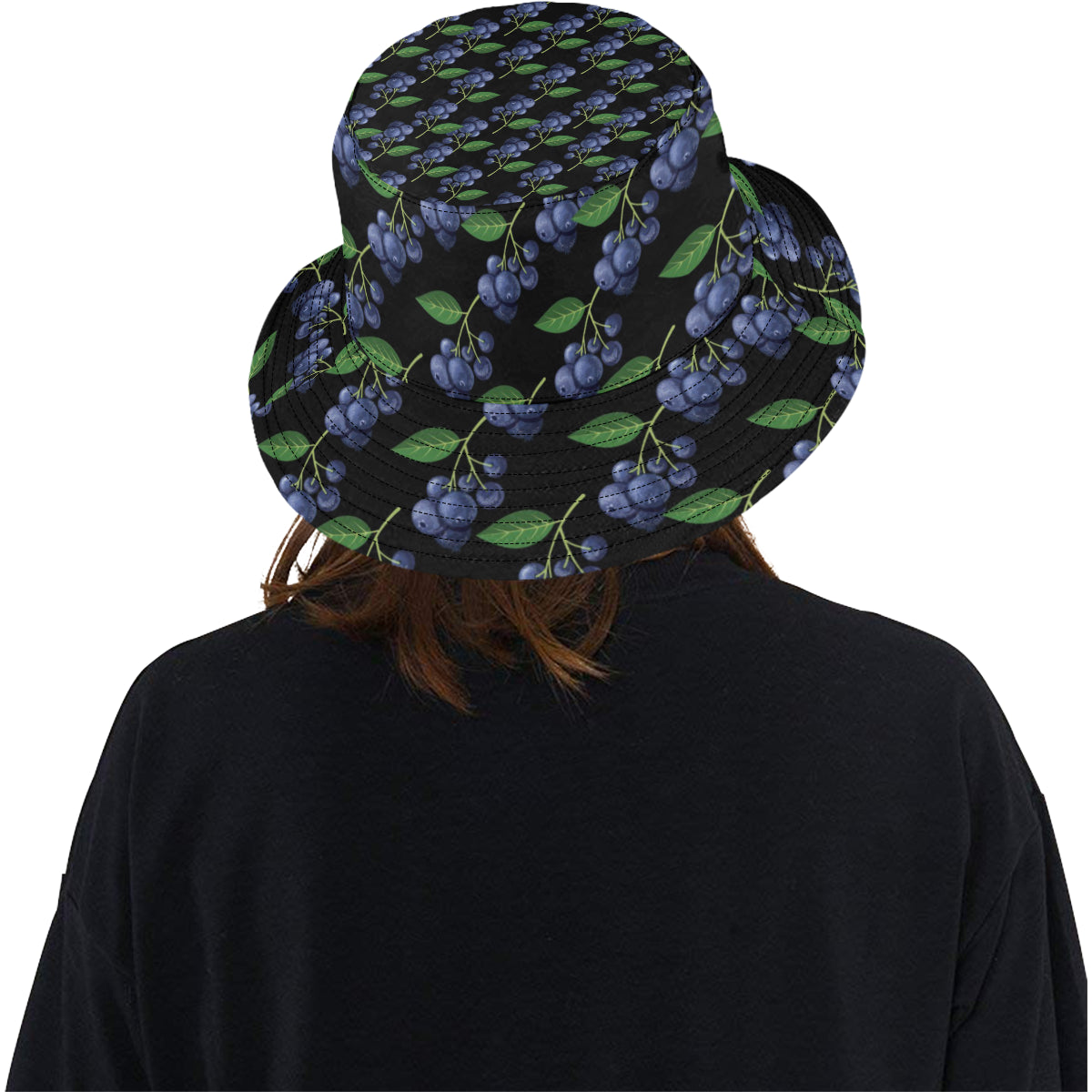 Blueberry Pattern Print Design BB01 Unisex Bucket Hat