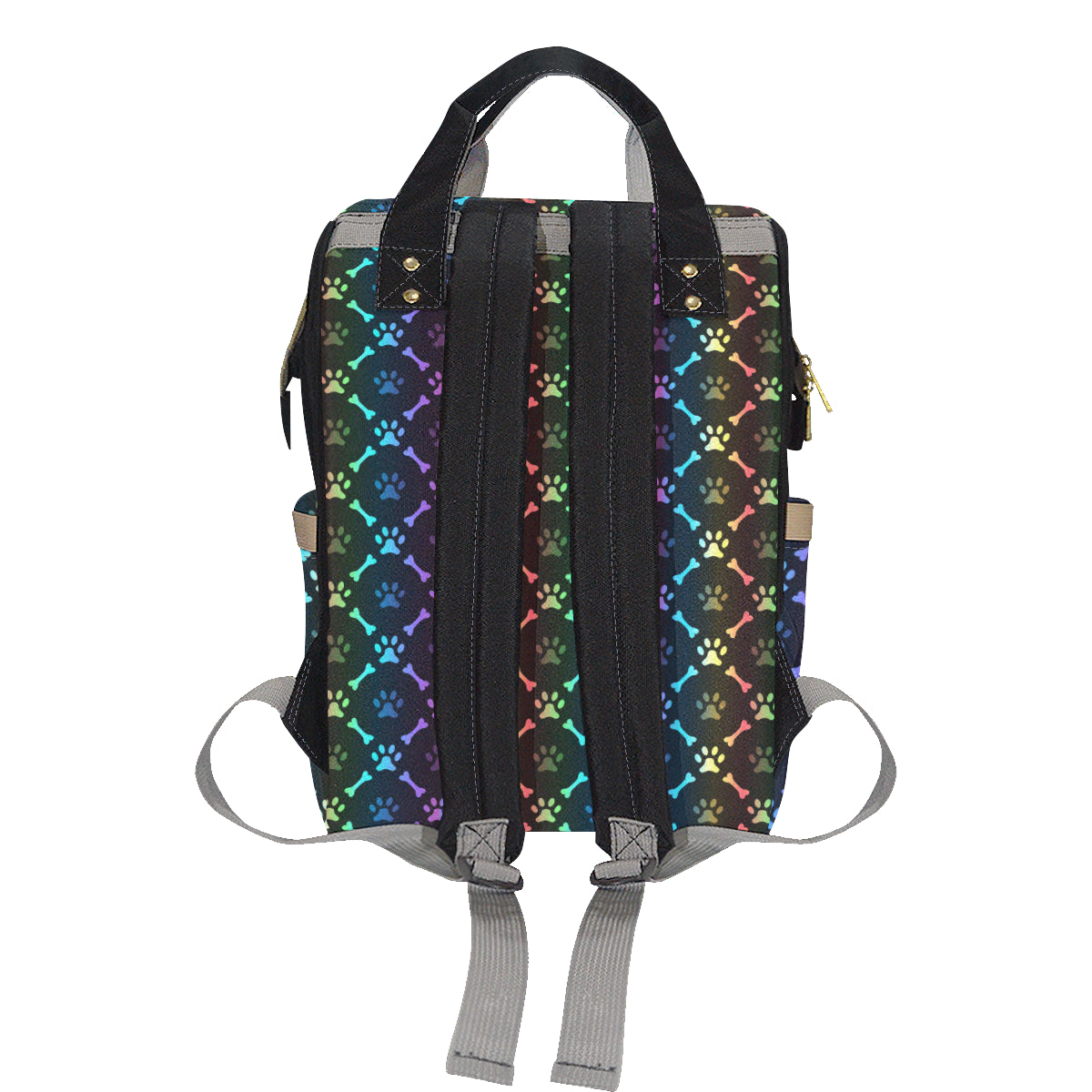 Paw Rainbow Pattern Print Design A01 Diaper Bag Backpack