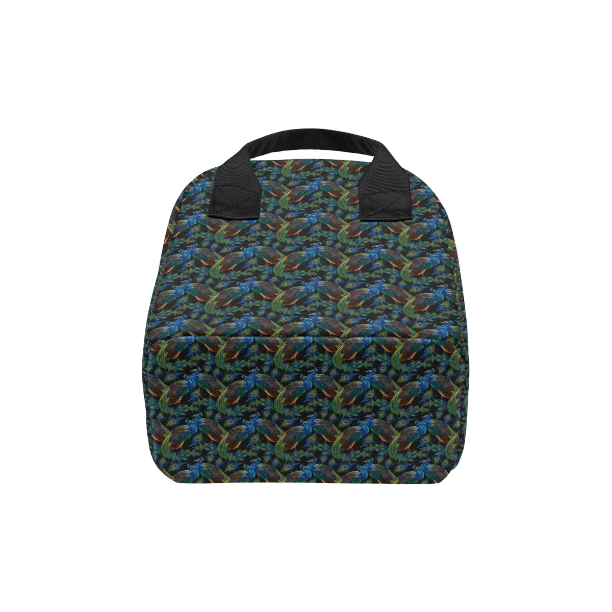 Peacock Themed Design Print Insulated Lunch Bag