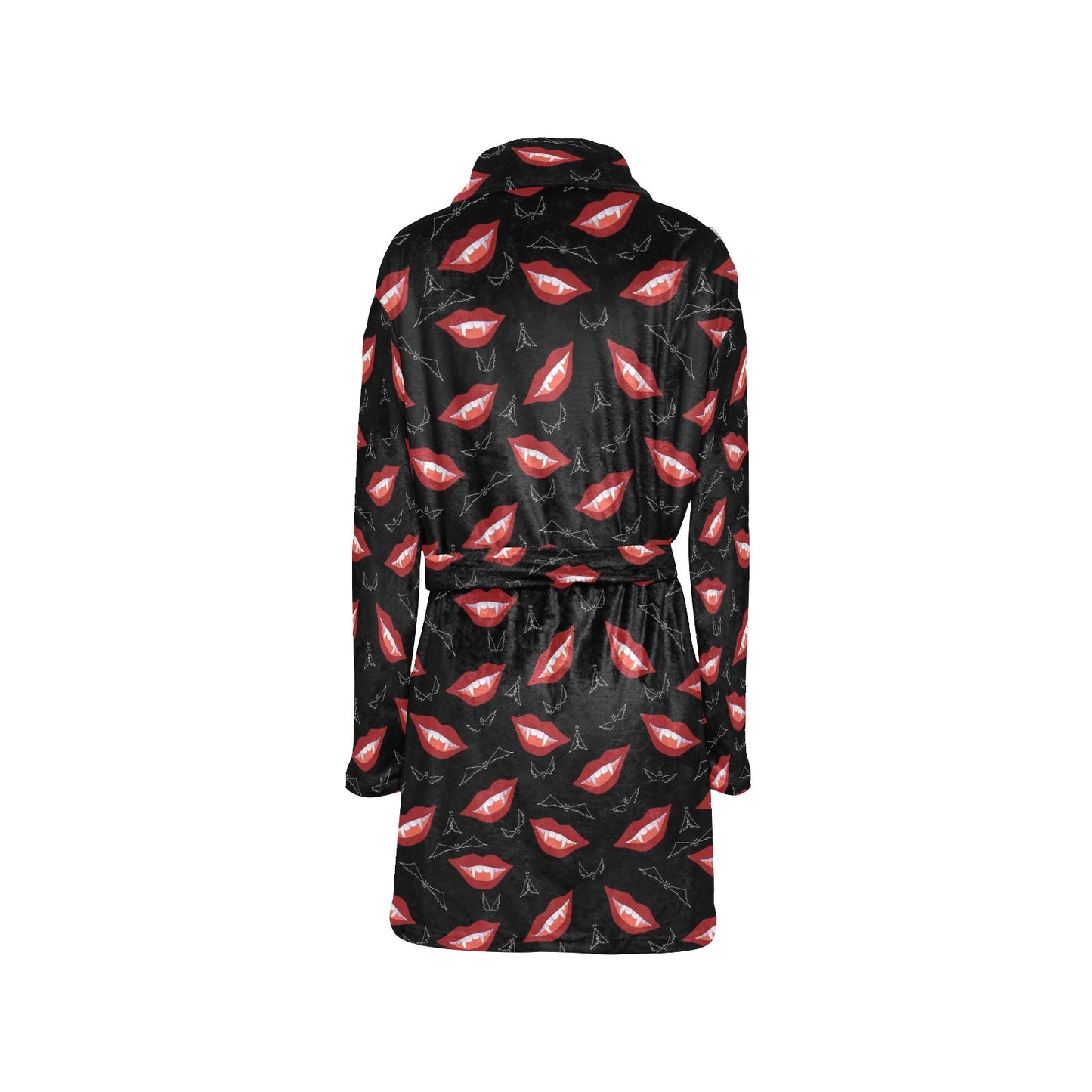 Vampire Lips Print Design LKS301 Women's Fleece Robe