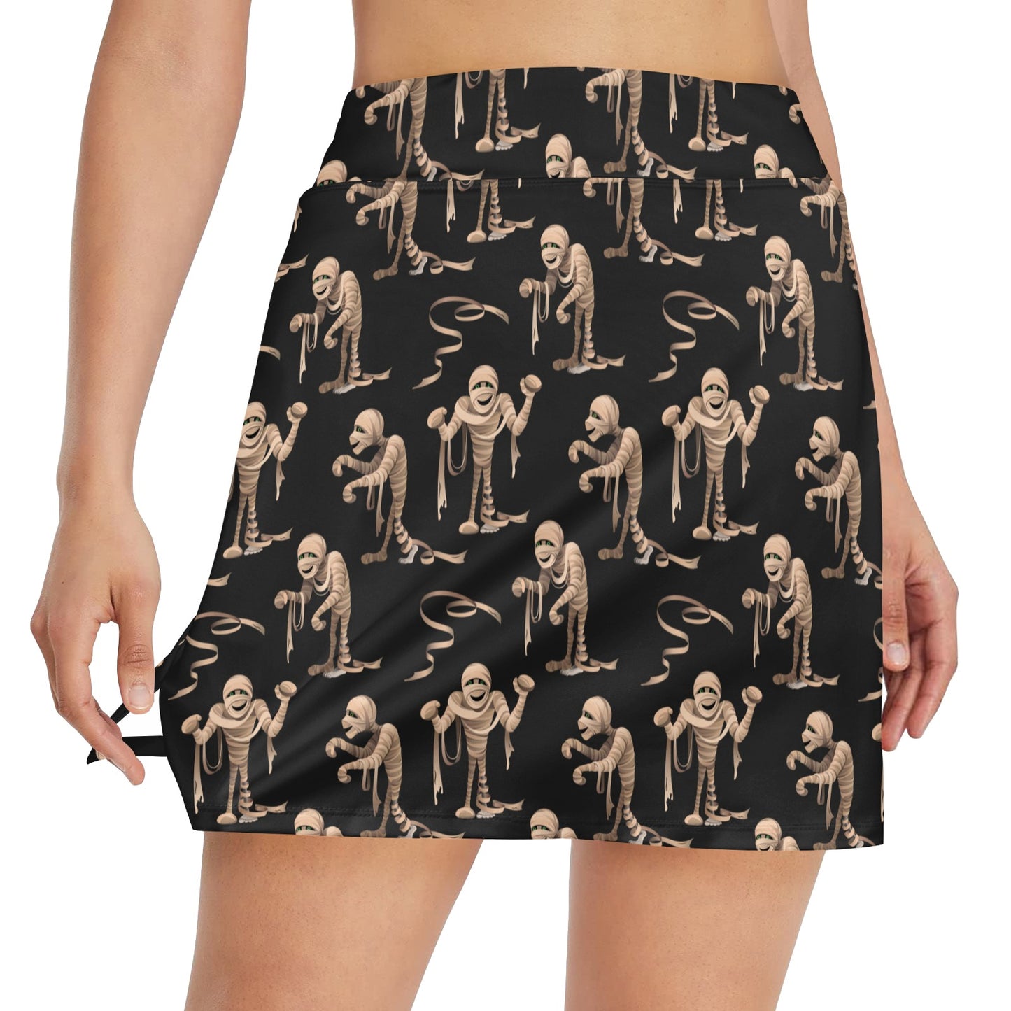 Mummy Print Design LKS302 Women's Golf Skirt with Pocket