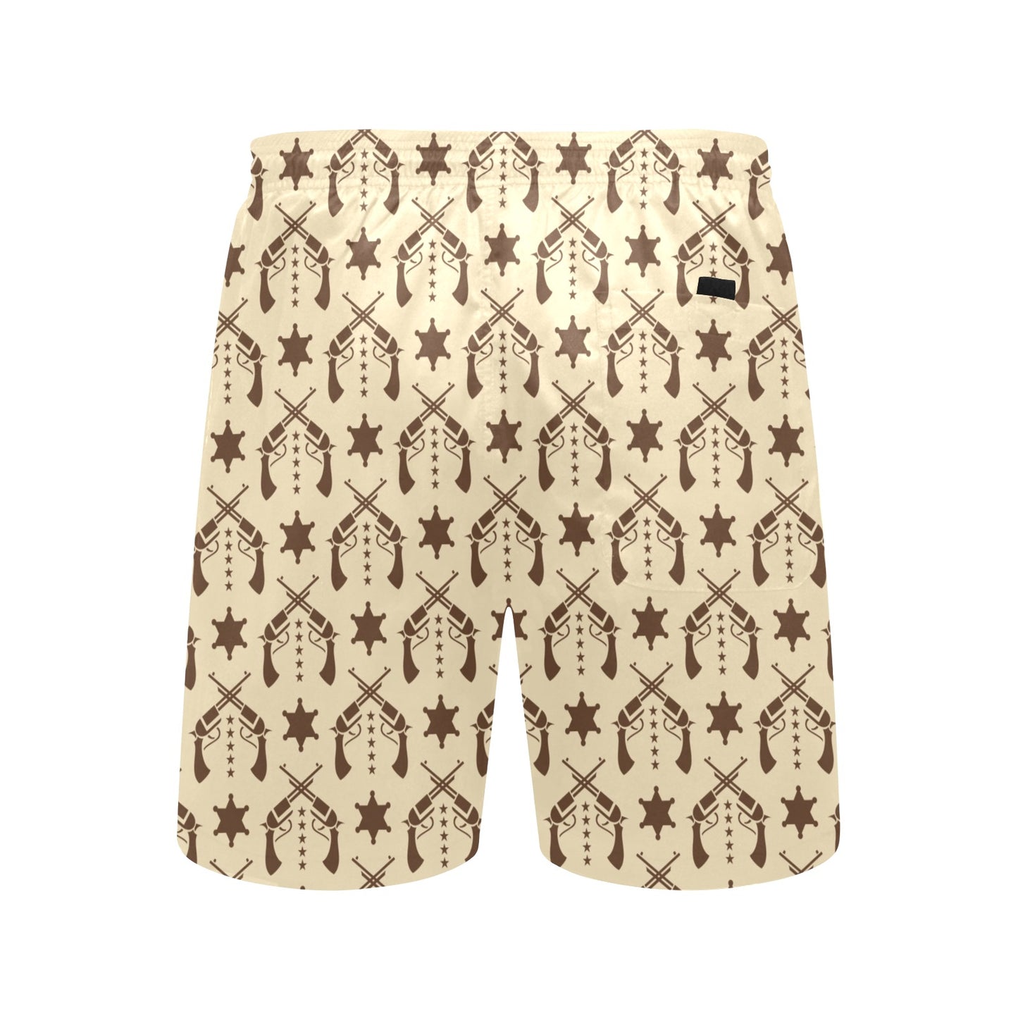 Western Cowboy Print Design LKS302 Men's Swim Trunks Beach Shorts