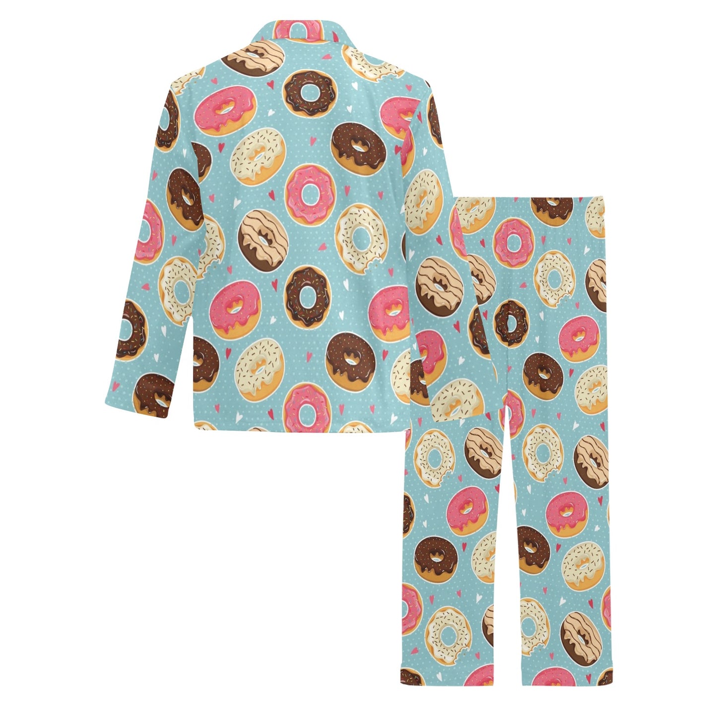 Donut Pattern Print Design DN04 Men's Long Pajama Set
