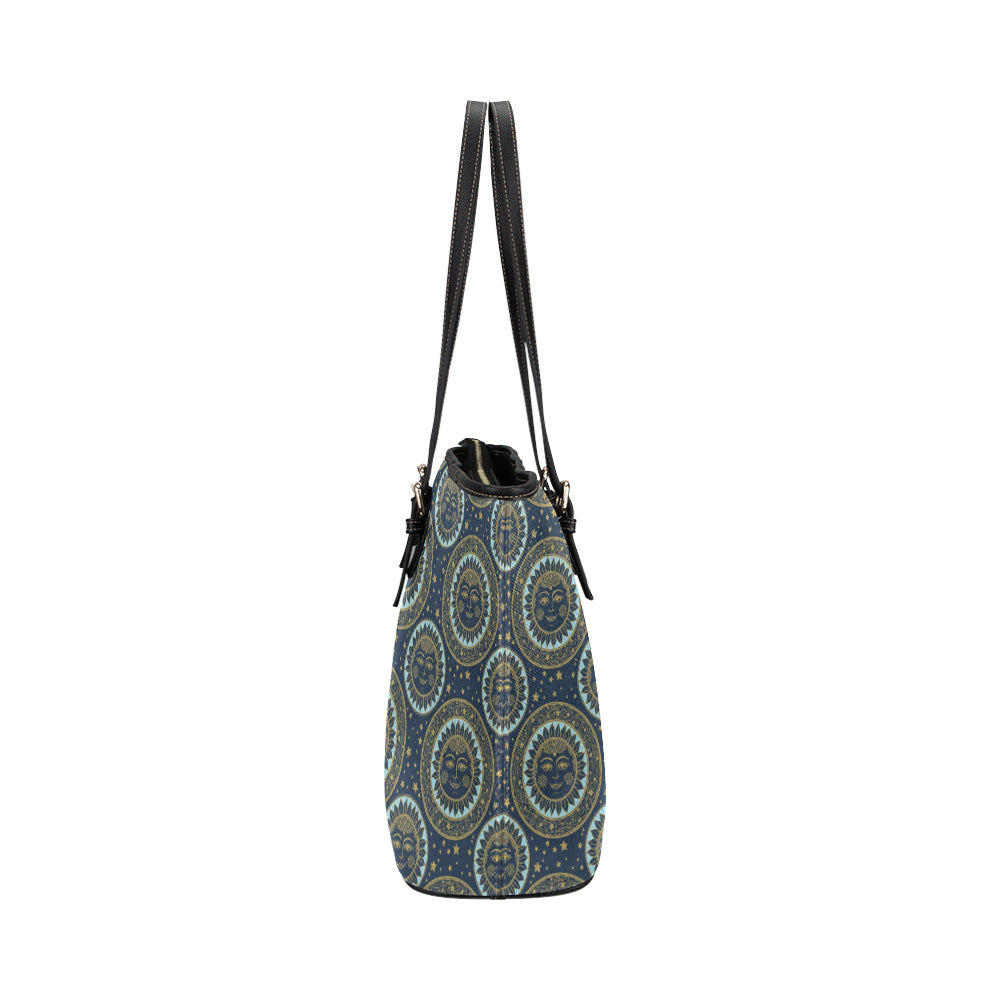 Boho Sun Dream Leather Tote Bag