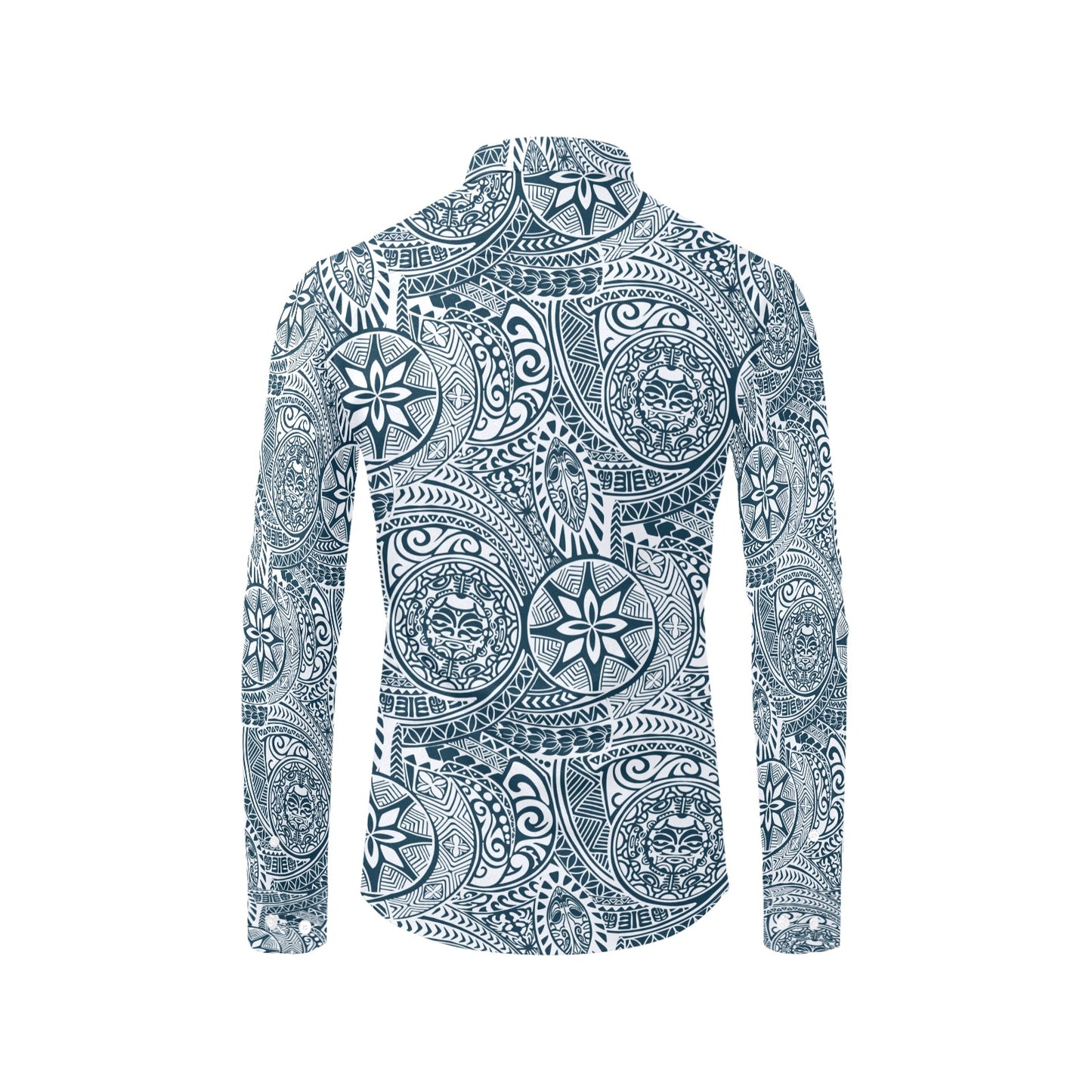 Samoan Pattern Print Design LKS306 Men's Long Sleeve Dress Shirt