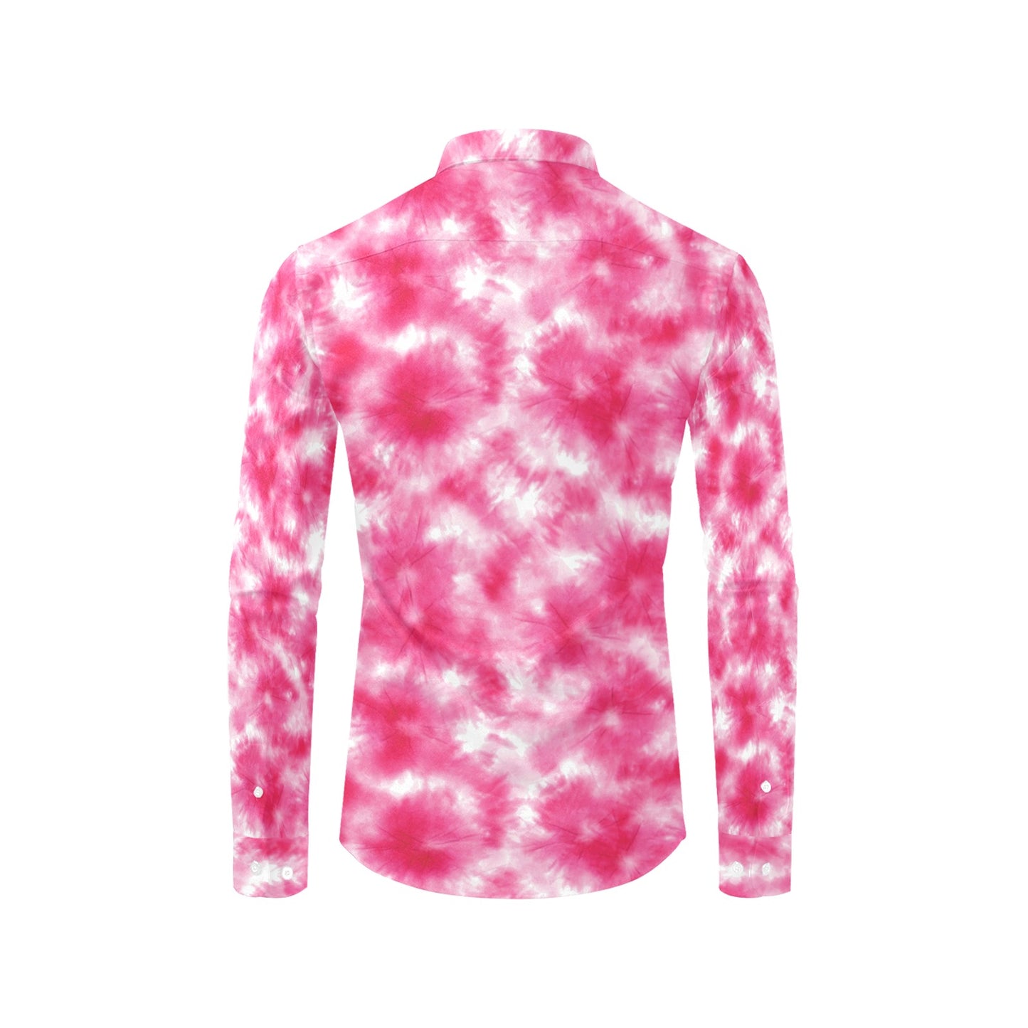 Tie Dye Pink Print Design LKS304 Men's Long Sleeve Dress Shirt