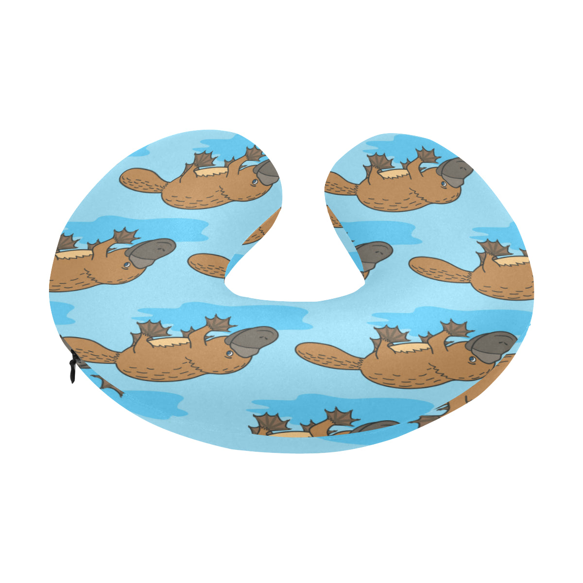 Platypus Pattern Print Design A02 U-Shaped Travel Neck Pillow