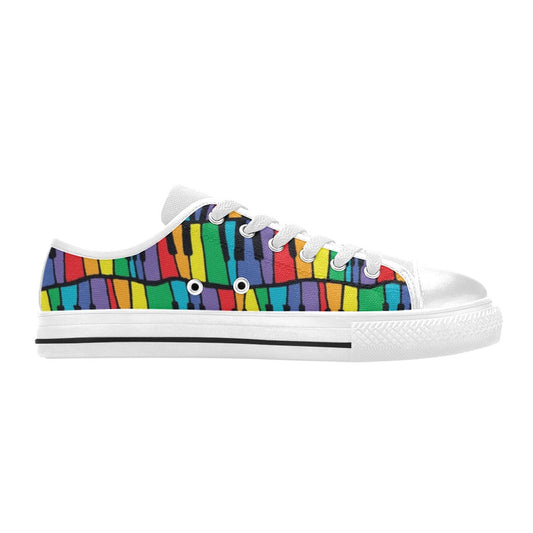 Piano Print Design LKS402 Women's White Low Top Shoes