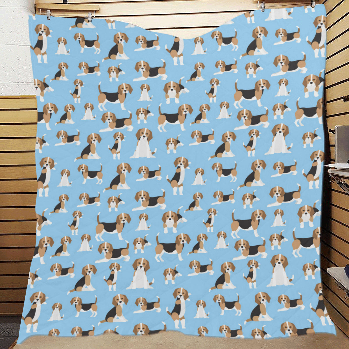 Beagle Pattern Print Design 03 Premium Quilt